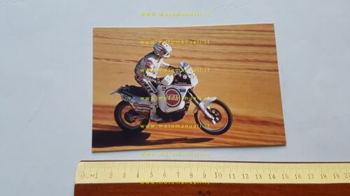 Edi Orioli Cagiva Vincitore Paris-Dakar 1990 cartolina pubblicitaria originale