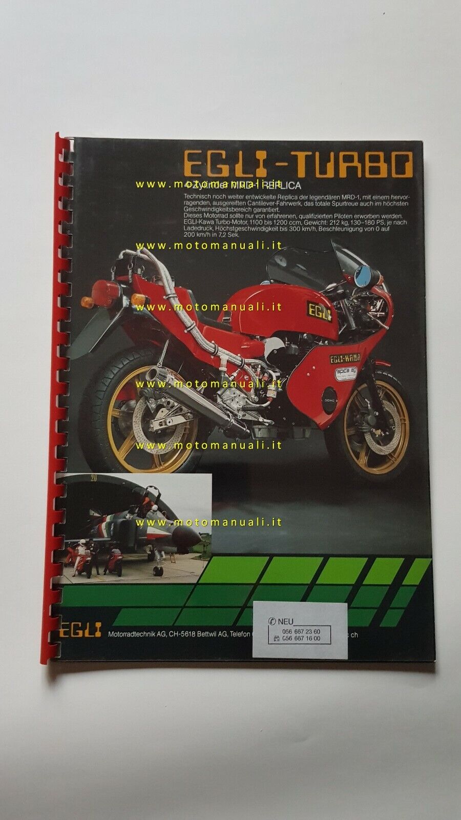 EGLI cartella stampa originale presentazione modelli genuine press kit