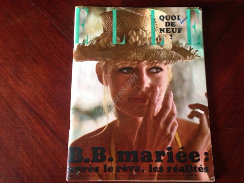 ELLE FRANCE Rivista Magazine 25 Agosto 1966 n.1079 Mariage B. …