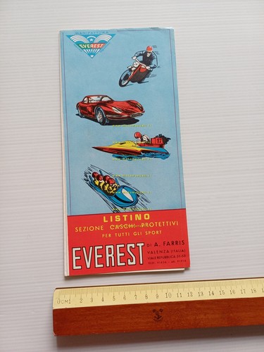 Everest catalogo produzione caschi moto 1962 depliant italiano originale