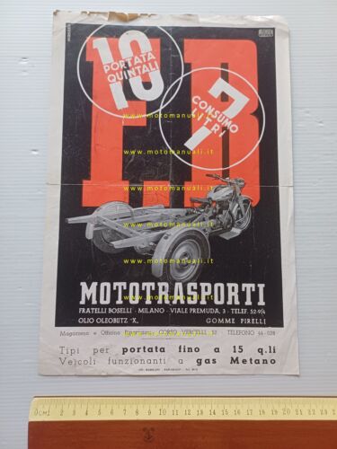 F.B. motocarri depliant anteguerra anni 30 italiano originale