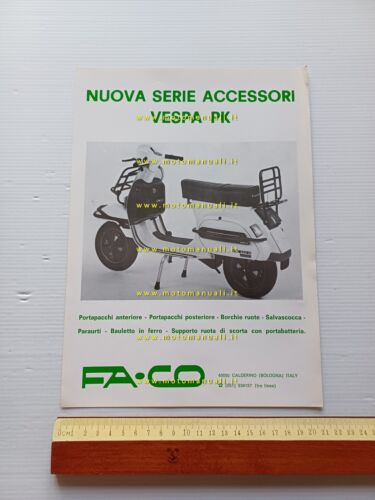 FACO accessori Vespa PK anni 80 depliant originale