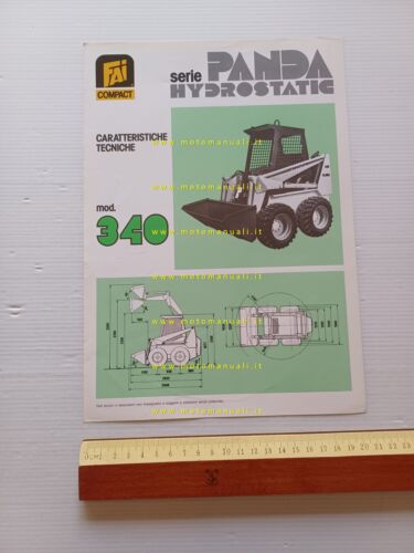 FAI pala gommata Panda 340 Hydrostatic anni 80 depliant originale