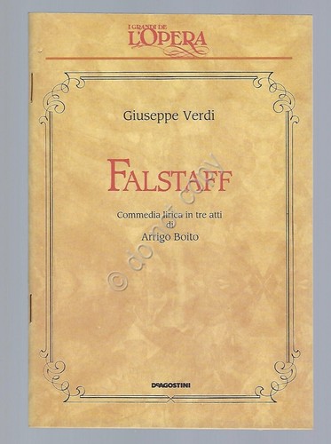 Falstaff Verdi Opera Lirica Libretto I grandi de L'Opera De …