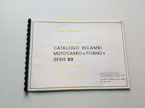 FAMOVE motocarro Titano 50 1983 catalogo ricambi originale parts catalog