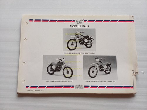 Fantic 50 Caballero Regolarità Casa -Super -Competizione 4M-6M catalogo ricambi