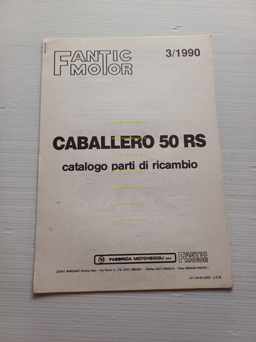 Fantic Caballero 50 RS 1990 catalogo ricambi originale