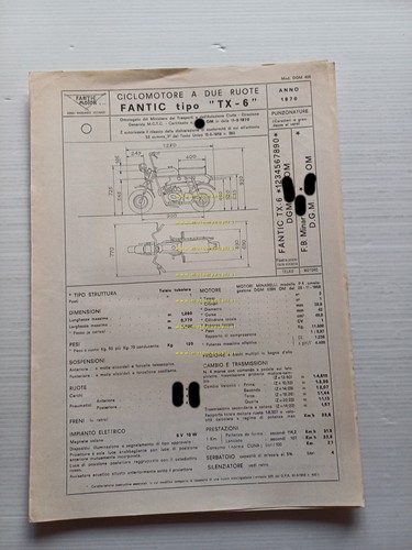 Fantic Motor 50 Mini Cross TX 6 1970 Facsimile originale …