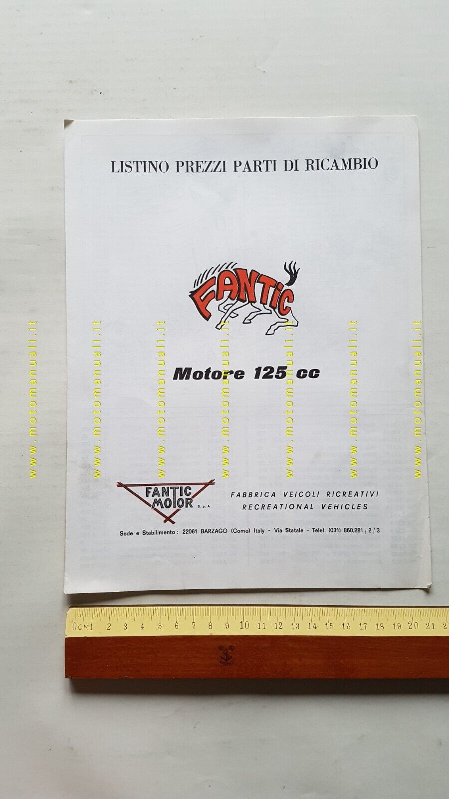 Fantic Motor catalogo ricambi originale MOTORE Chopper 125 5M