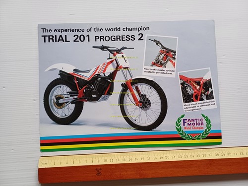 Fantic Motor Trial 201 Progress 2 1986 depliant originale testo …