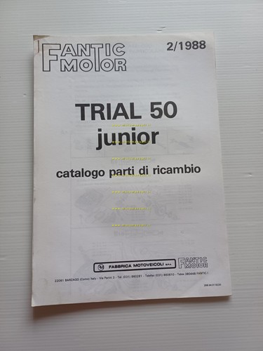 Fantic Motor Trial 50 Junior 1988 catalogo ricambi originale