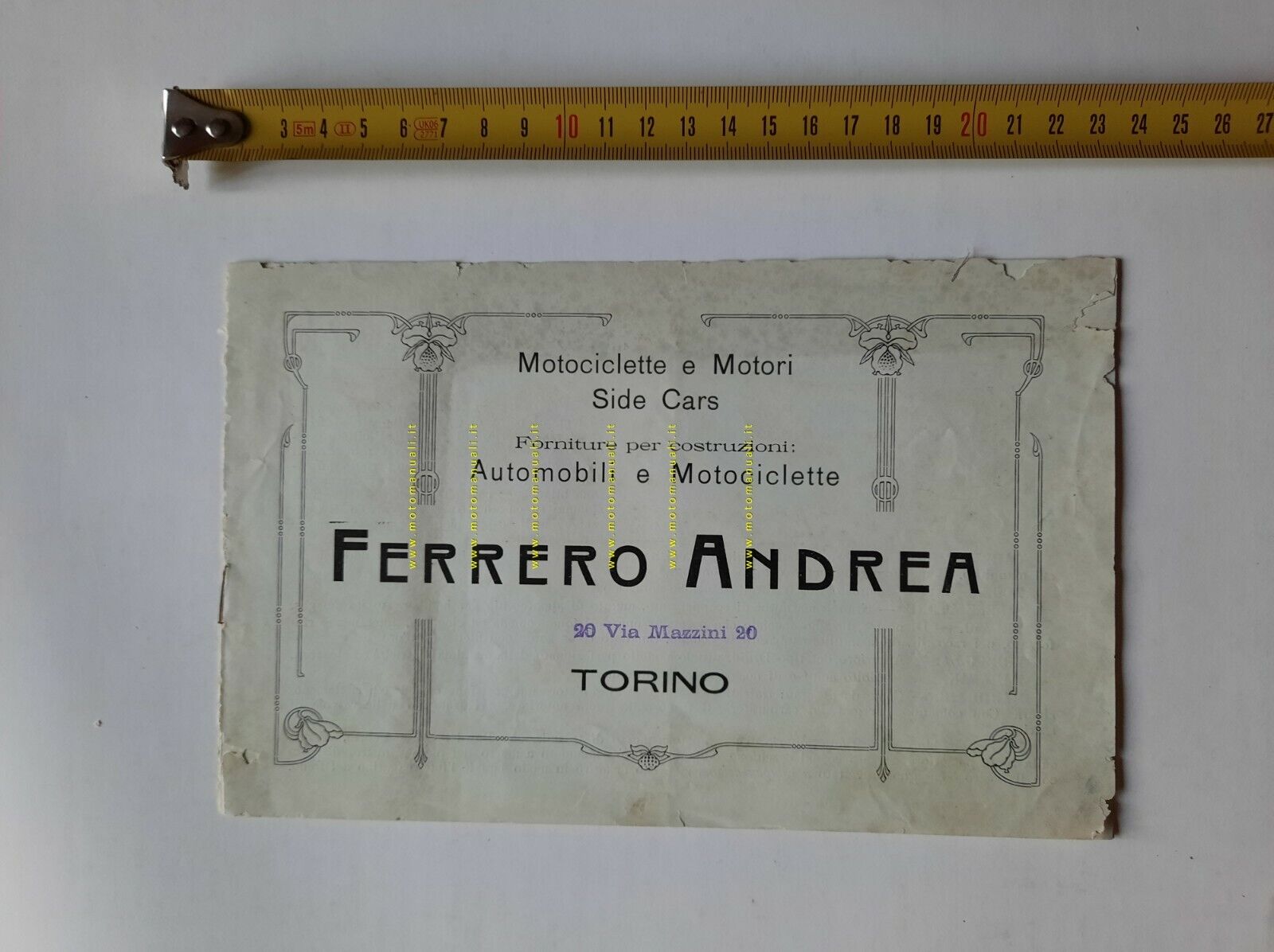 Ferrero moto ELSWICK accessori anni 20 depliant ITALIANO originale
