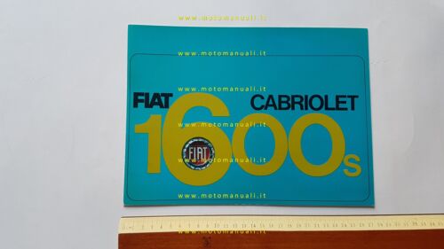 Fiat 1600 S cabriolet depliant originale italiano