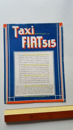 Fiat 515 Taxi 1932 depliant originale