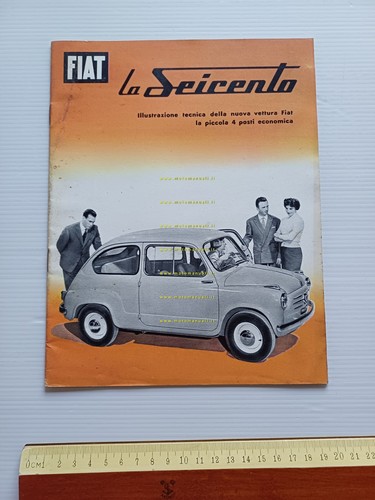 FIAT 600 1a Serie 1955 depliant opuscolo italiano originale