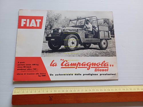 Fiat Campagnola Diesel 1953 depliant originale italiano
