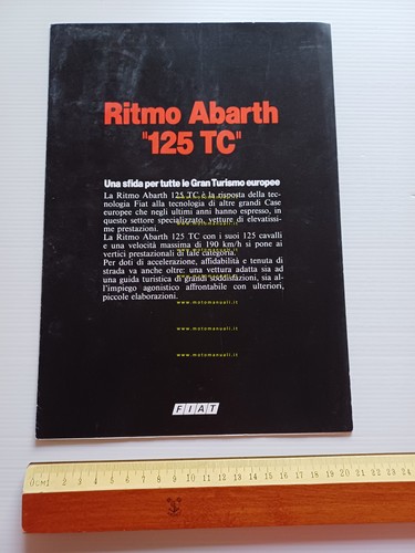 Fiat Ritmo 125 TC Abarth 1982 depliant italiano originale