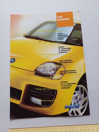 FIAT Seicento 2002 cartella colori carrozzeria-interni depliant originale