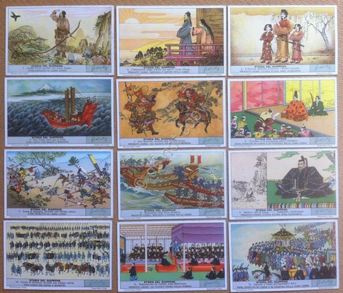 Figurine Liebig Italia S. 1377 - Storia del Giappone (12 …