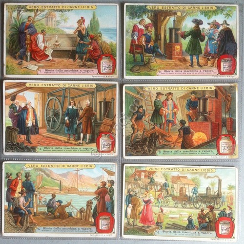 Figurine Liebig Italia S 936 - Storia della macchina a …