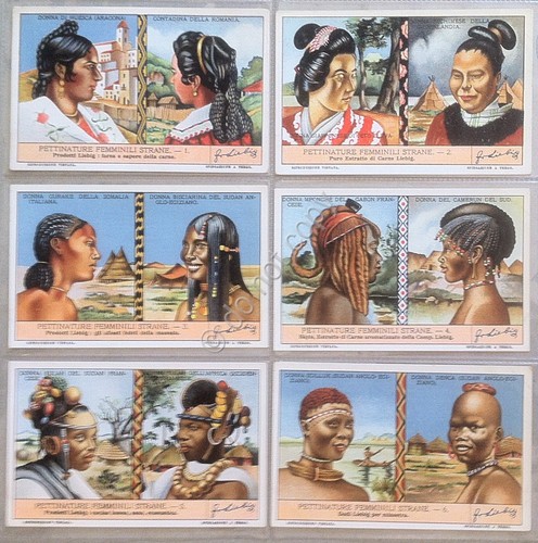 Figurine Liebig Italia Sang. 1340 - Pettinature Femminili Strane - …