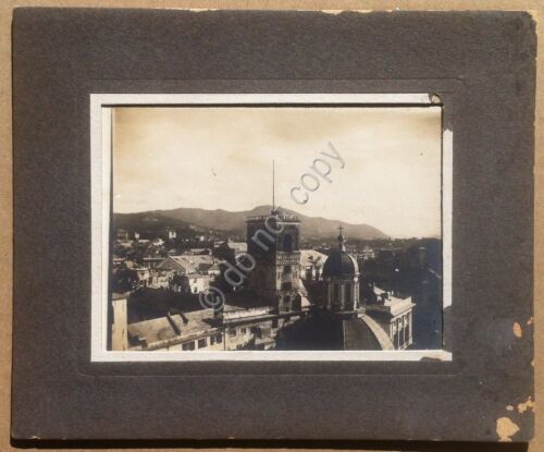 Fotografia d'epoca - Genova Panorama Cattedrale - stampa a carbone …