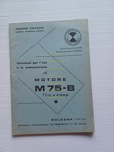 Franco Morini motore M 75-B 4T manuale uso manutenzione libretto …