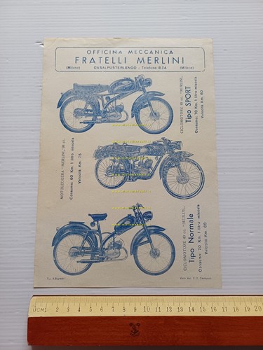 Fratelli Merlini 49 Sport -49 Normale - 98 1958 depliant …