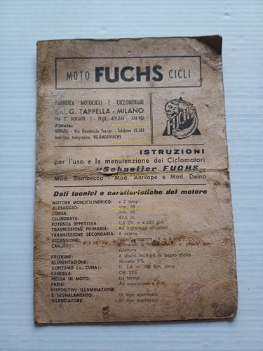 Fuchs 50 Stambecco Daino Antilope 1966 manuale uso manutenzione originale