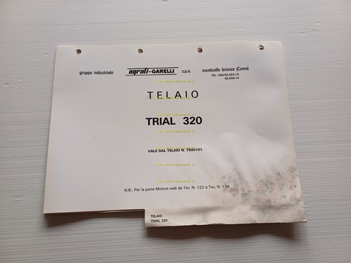Garelli 320 Trial 6V 1985 catalogo ricambi TELAIO originale