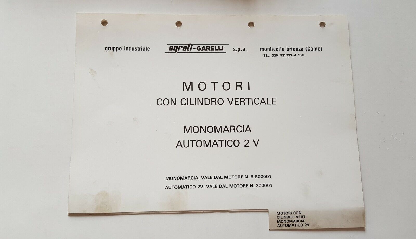 Garelli 50 1- 2V anni 80 catalogo ricambi MOTORE ORIGINALE …