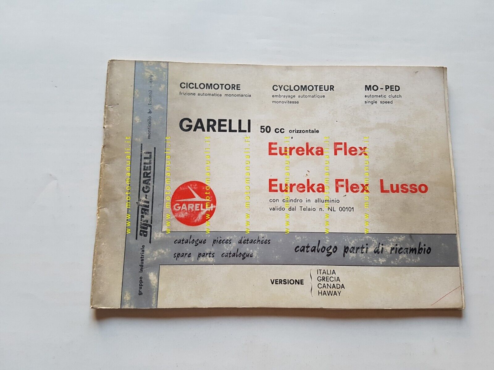 Garelli 50 Eureka Flex-Lusso 1975 catalogo ricambi spare parts catalogue