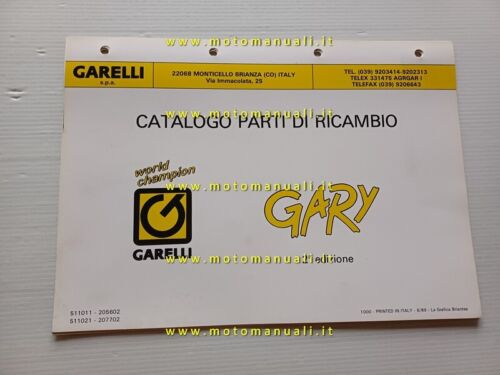 Garelli 50 Gary Uno- Gary Due 1989 catalogo ricambi originale