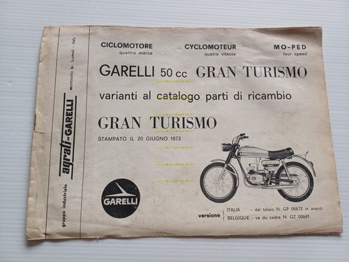 GARELLI 50 Gran Turismo 1973 VARIANTI catalogo ricambi