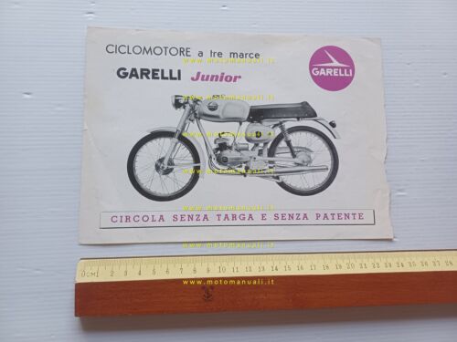 Garelli 50 Junior anni 60 depliant ITALIANO originale