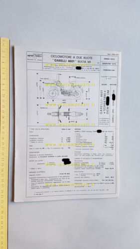 Garelli 50 Katia M 1975 scheda omologazione DGM Facsimile originale
