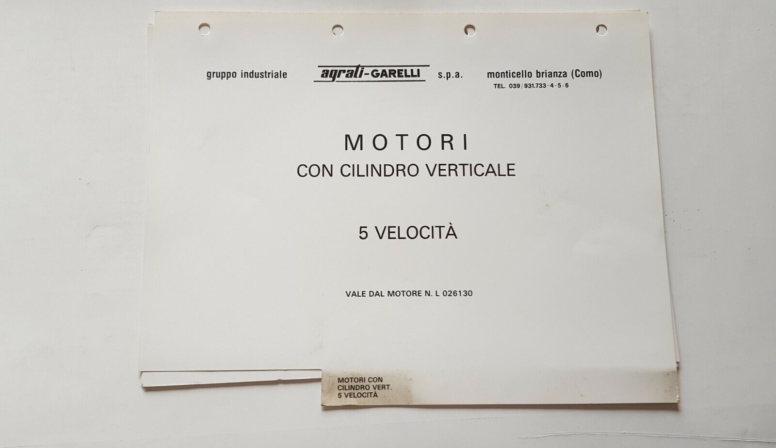 Garelli 50 MOTORE 5 V anni 80 catalogo ricambi ORIGINALE …