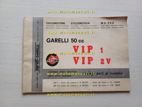 GARELLI 50 Vip 1 - Vip 2V 1978 catalogo ricambi …