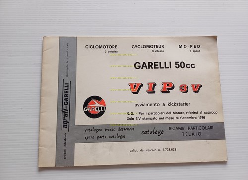 GARELLI 50 VIP 3V 1978 catalogo ricambi TELAIO originale
