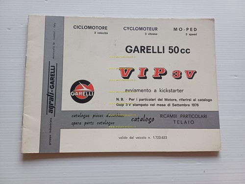 GARELLI 50 VIP 3V 1978 catalogo ricambi TELAIO originale