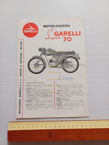 Garelli 70 Super 1959 depliant ITALIANO originale