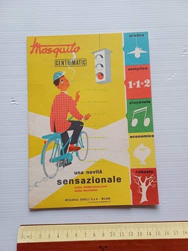 Garelli Mosquito 49 Centrimatic 1955 depliant originale ITALIANO