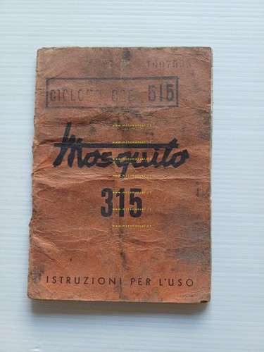 Garelli motore Mosquito 315 1956 manuale uso manutenzione italiano originale