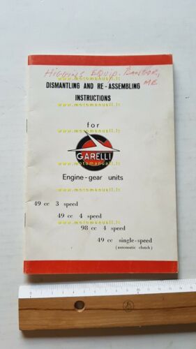 Garelli motori 49 134V - 98 1968 manuale officina ENGLISH …