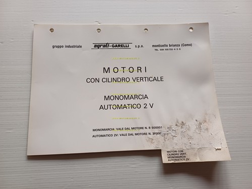 Garelli MOTORI 50 CILINDRO VERTICALE 1V-2V 1984 catalogo ricambi originale