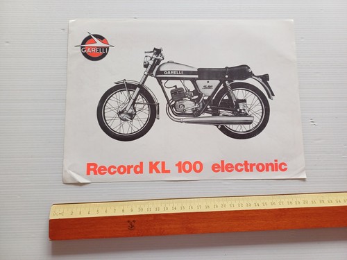 Garelli Rekord KL 100 Electronic 1975 depliant ITALIANO Inglese originale