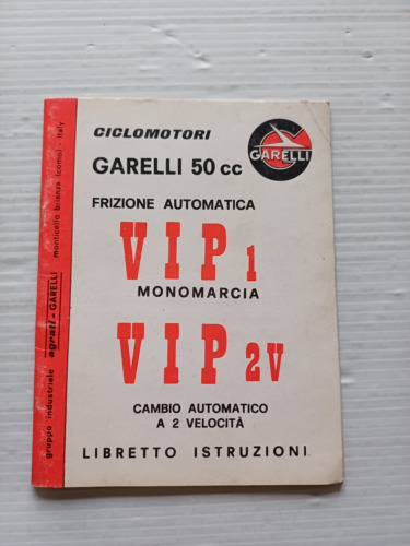 Garelli VIP 1-2V 50 1978 manuale uso manutenzione libretto istruzioni …