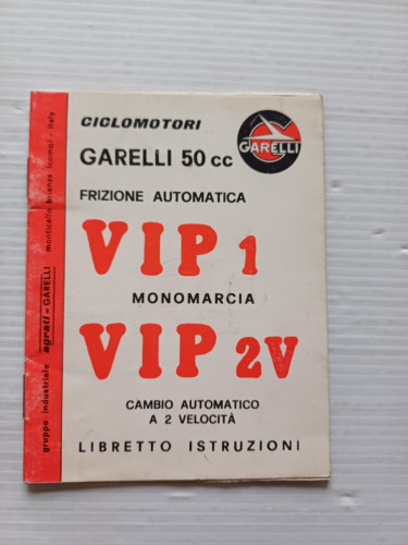 Garelli VIP 1-2V 50 1979 manuale uso manutenzione libretto istruzioni …