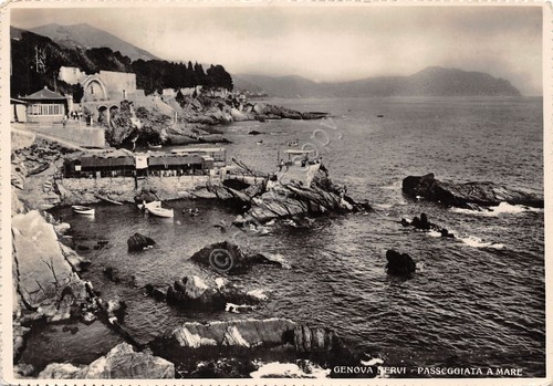 Genova Nervi Passeggiata a mare 1950