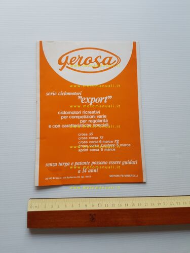 Gerosa gamma produzione ciclomotori 1971 depliant originale